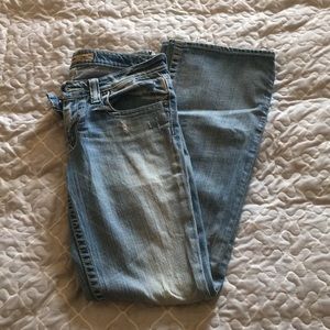 Big Star Casey K Low Rise Long Distressed Jeans